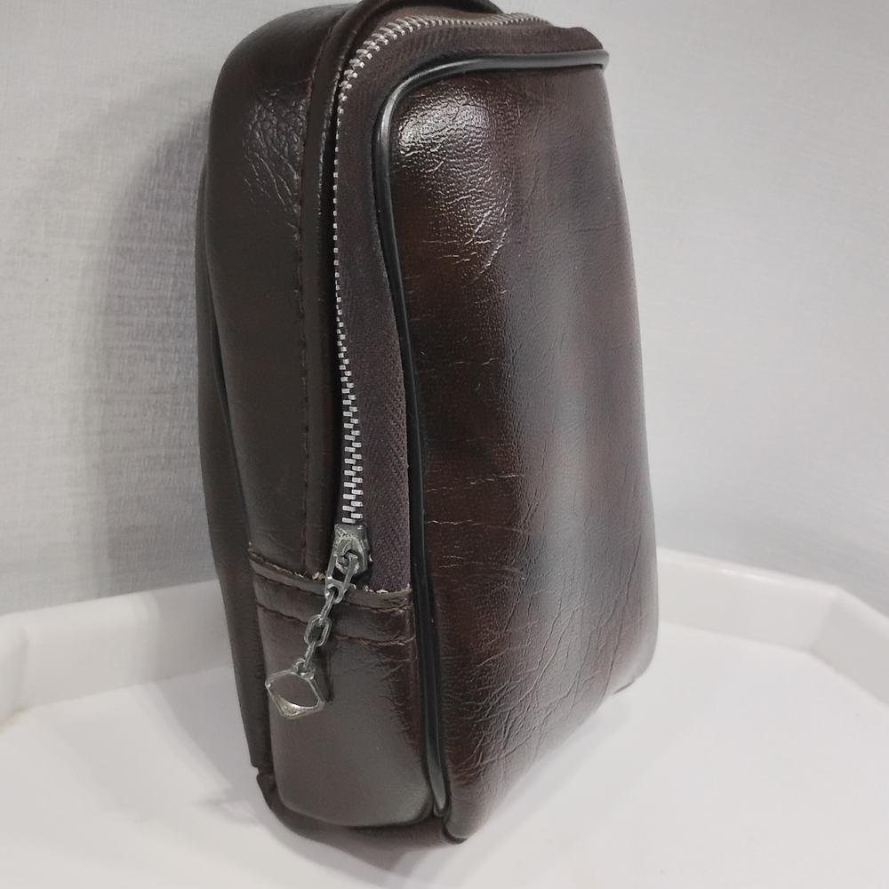 Vtg Wo/Men's Leather Belt Pouch Clip-on Waist Bag Soft 100% Cashmere Inside Nice